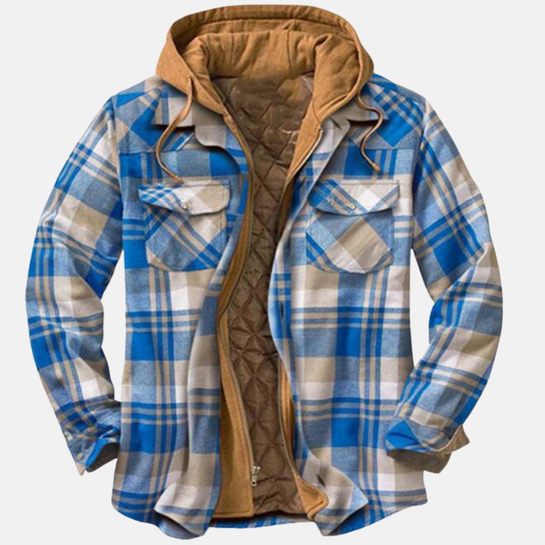 Erich Men's Jacket with Timeless Checked Design and Button Placket Closure 7