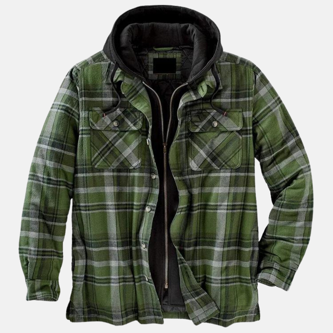Erich Men's Jacket with Timeless Checked Design and Button Placket Closure 8