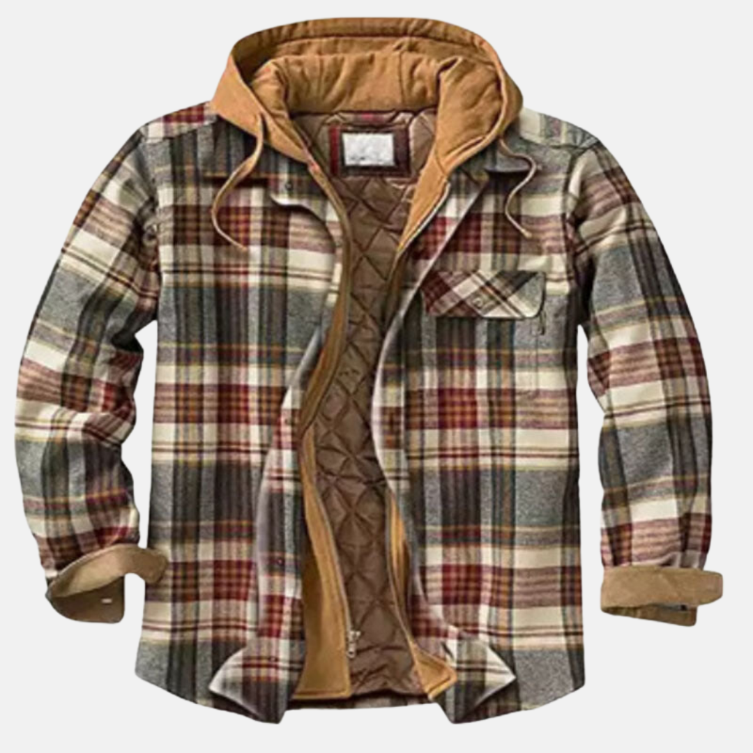 Erich Men's Jacket with Timeless Checked Design and Button Placket Closure 9