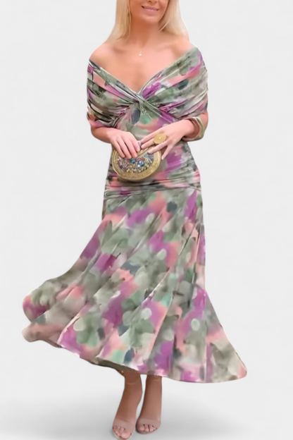 Eryzziah Women’s Dress with Floral Print and Pleated Waist for Elegant Occasions 4
