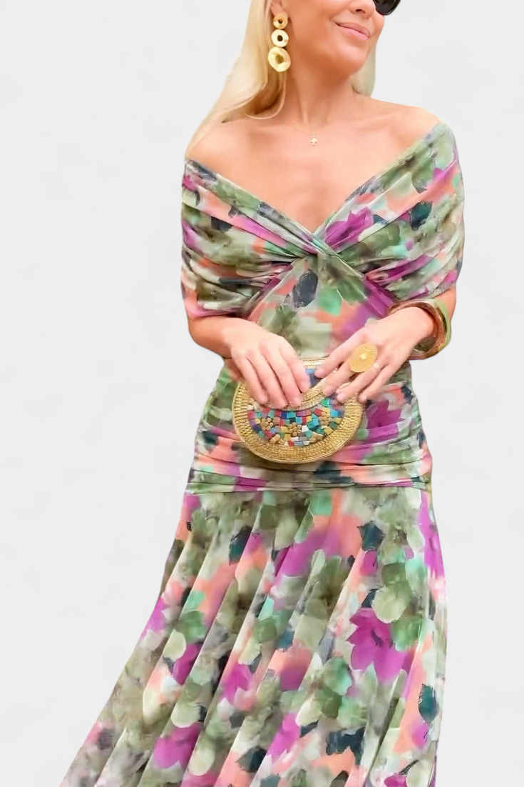 Eryzziah Women’s Dress with Floral Print and Pleated Waist for Elegant Occasions 5