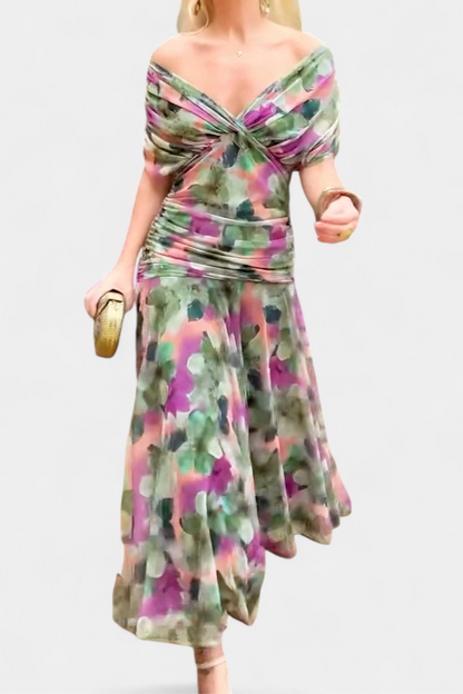 Eryzziah Women’s Dress with Floral Print and Pleated Waist for Elegant Occasions 7