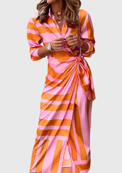 Evelyn Women’s Wrap Dress with Adjustable Waist and Printed Design 2