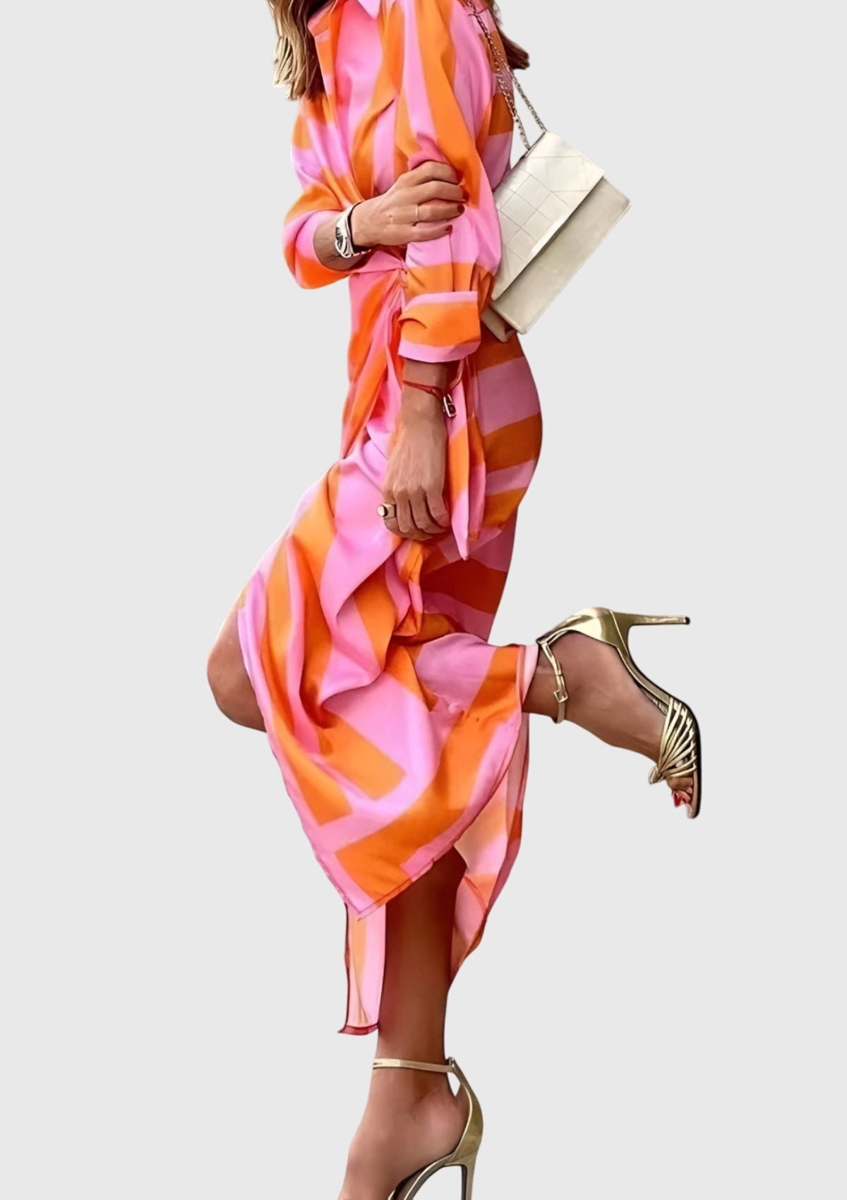 Evelyn Women’s Wrap Dress with Adjustable Waist and Printed Design 7