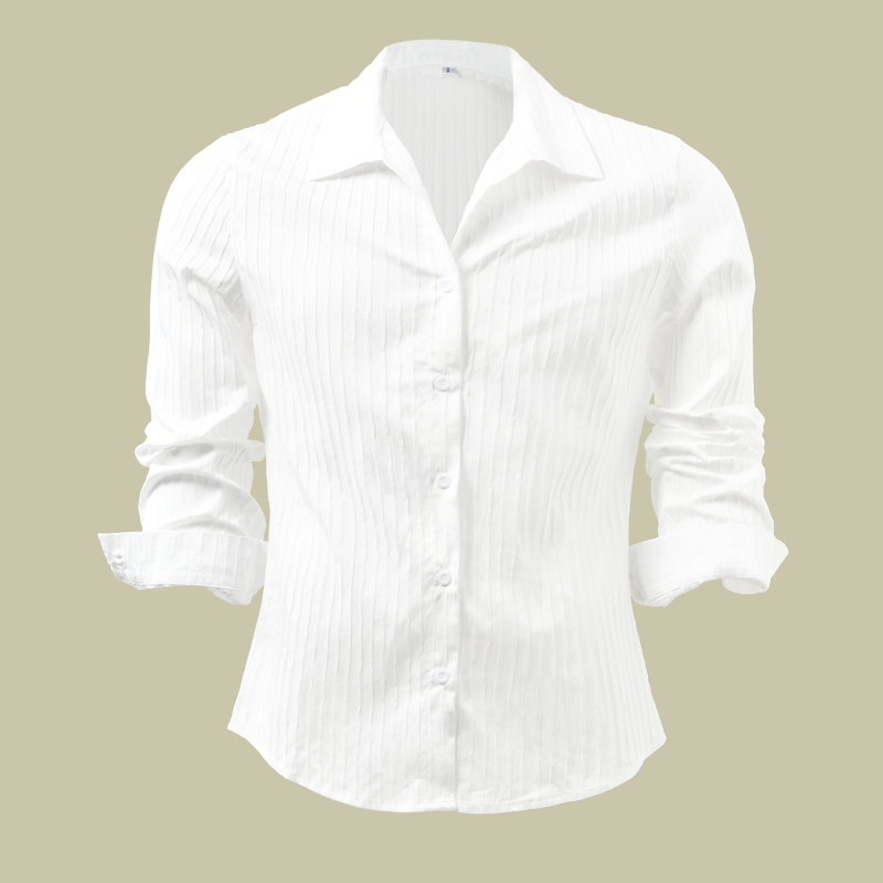 Fabian Men's Dress Shirt with Ribbed Texture and Button Placket 5