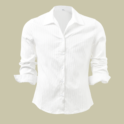 Fabian Men's Dress Shirt with Ribbed Texture and Button Placket 5