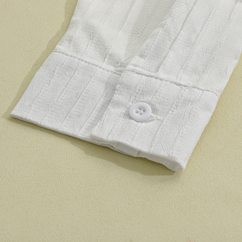 Fabian Men's Dress Shirt with Ribbed Texture and Button Placket 7