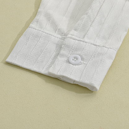 Fabian Men's Dress Shirt with Ribbed Texture and Button Placket 7
