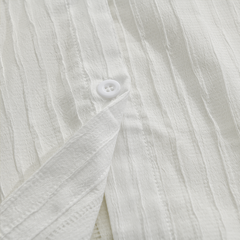 Fabian Men's Dress Shirt with Ribbed Texture and Button Placket 8
