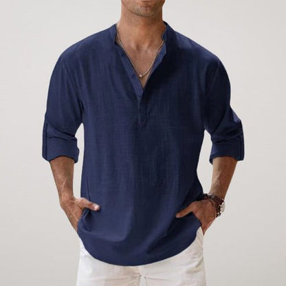 Fabian Men's Shirt with Roll-Up Sleeves and Relaxed Fit for Casual Summer Style 2