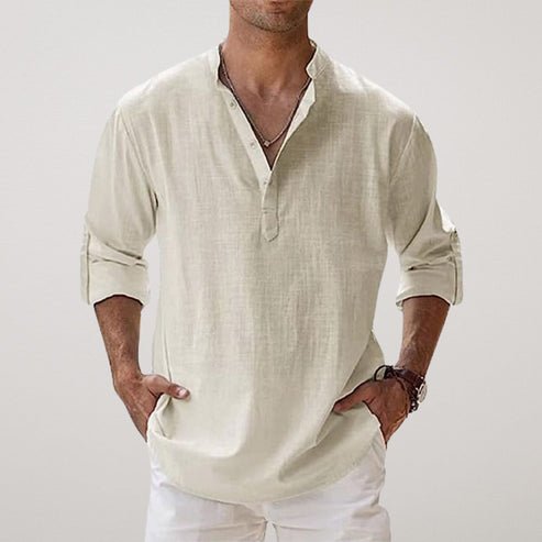 Fabian Men's Shirt with Roll-Up Sleeves and Relaxed Fit for Casual Summer Style 3