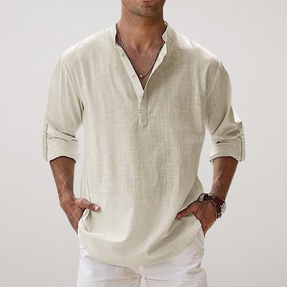 Fabian Men's Shirt with Roll-Up Sleeves and Relaxed Fit for Casual Summer Style 3