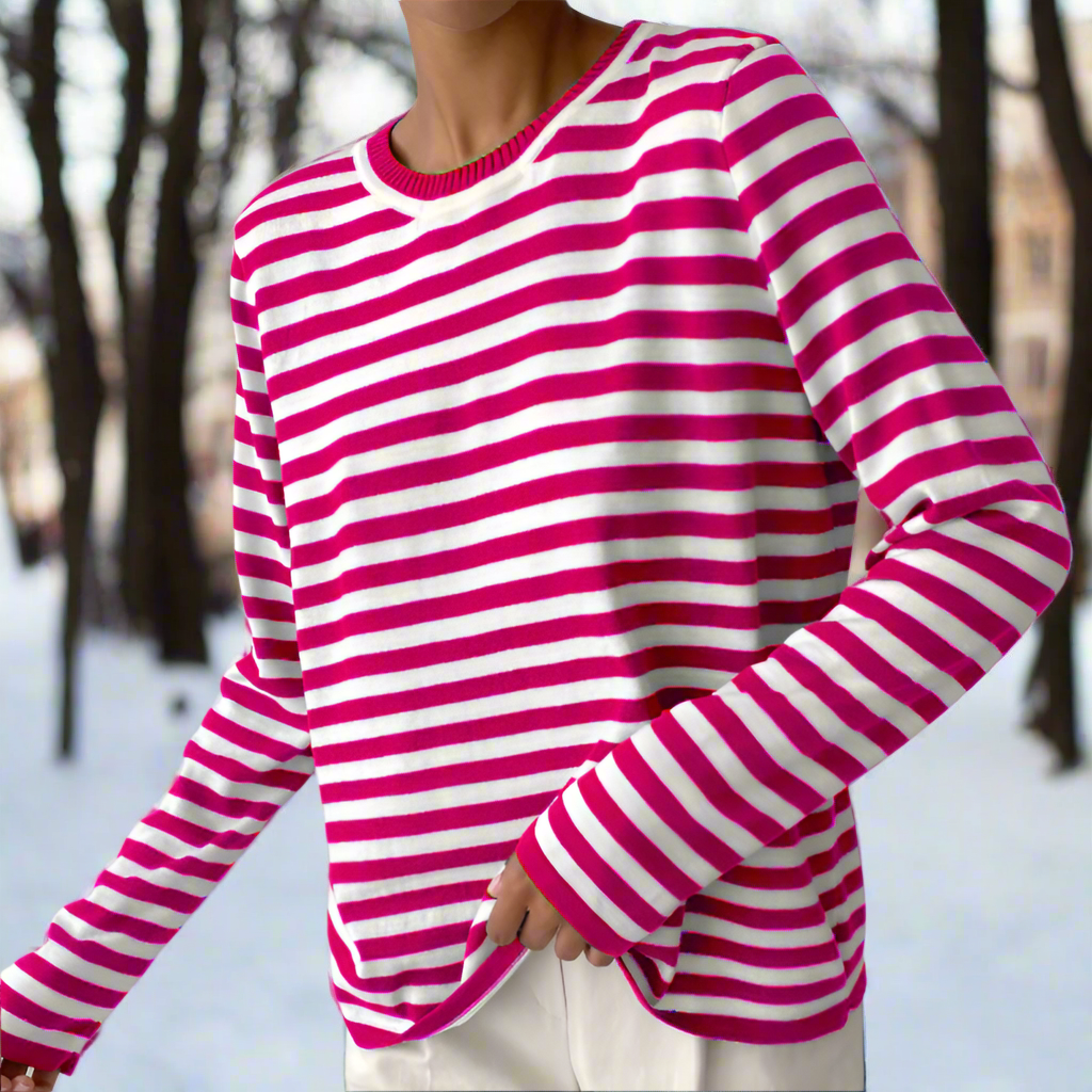 Felicia Women’s Casual Shirt with Striped Long Sleeves 11