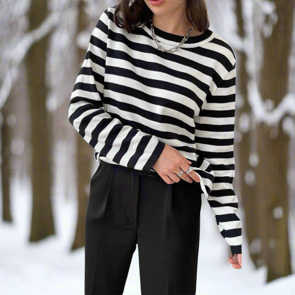 Felicia Women’s Casual Shirt with Striped Long Sleeves 12