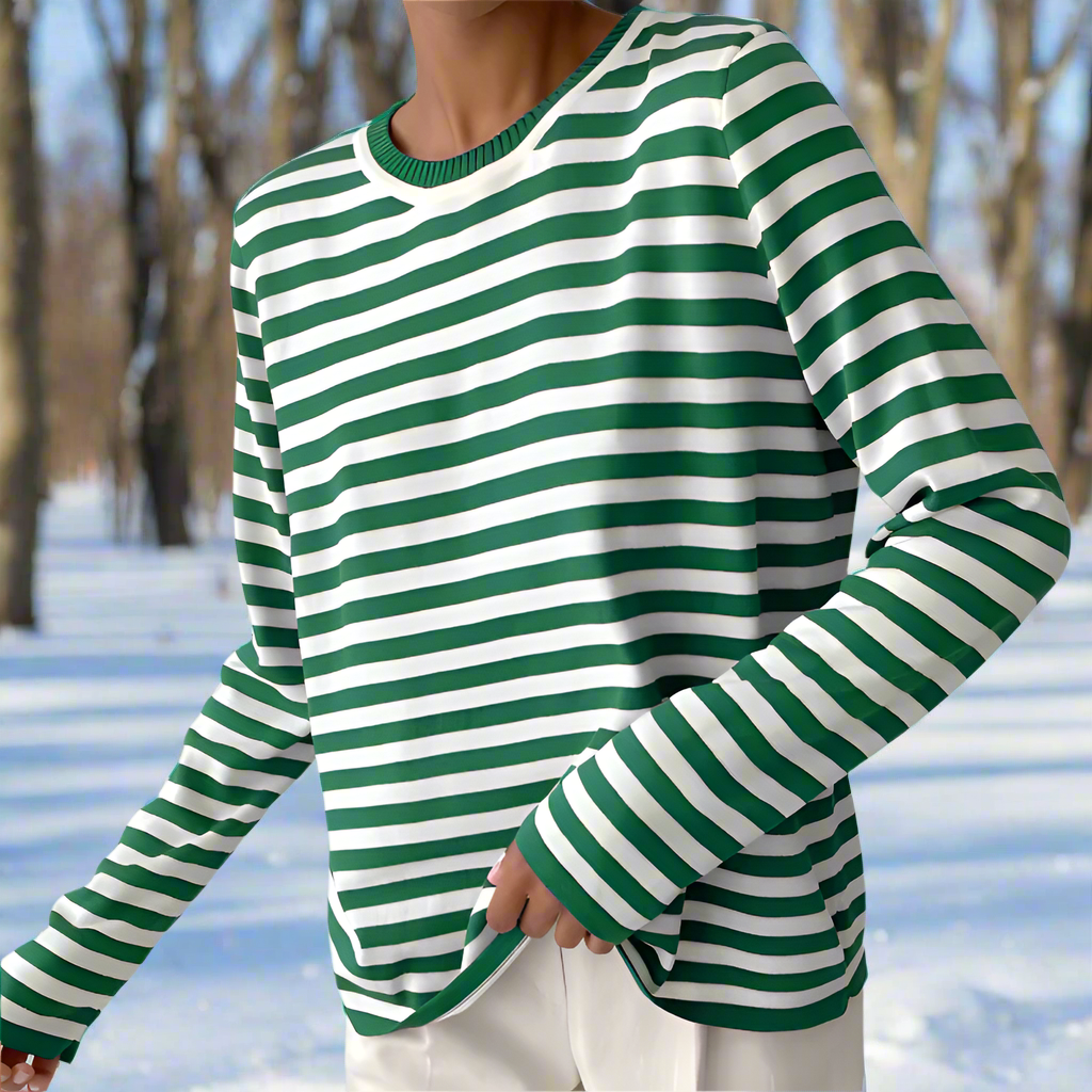 Felicia Women’s Casual Shirt with Striped Long Sleeves 6