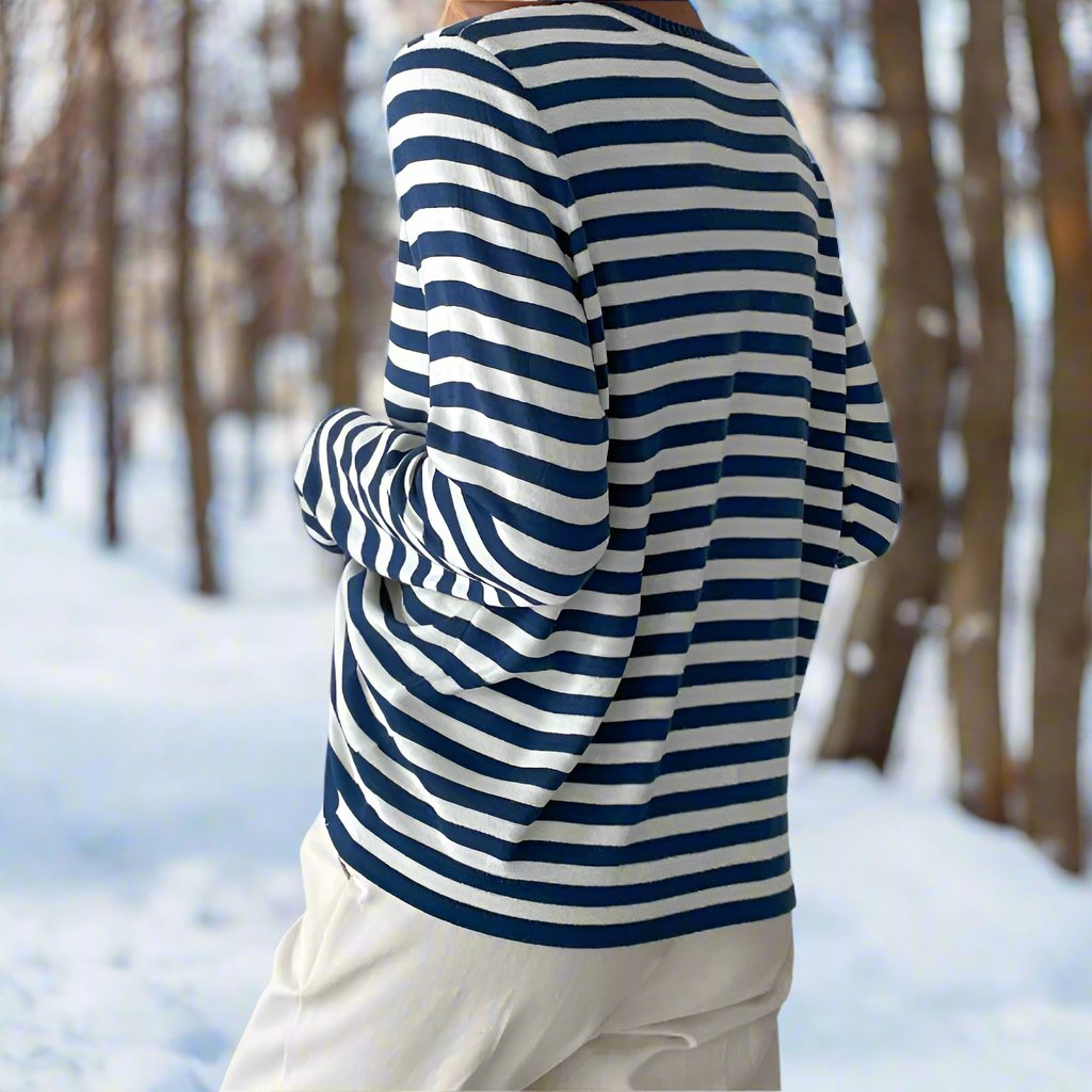 Felicia Women’s Casual Shirt with Striped Long Sleeves 7