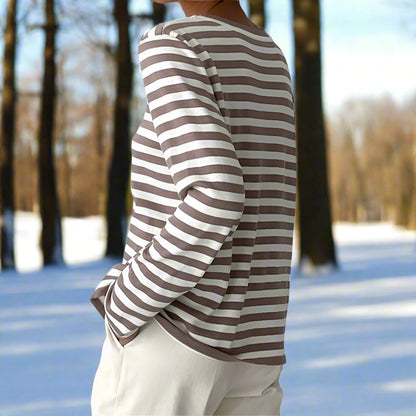 Felicia Women’s Casual Shirt with Striped Long Sleeves 8