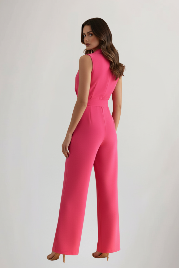 Felicity Women’s Jumpsuit with V-Neck and Waist Belt for Elegant Style 3