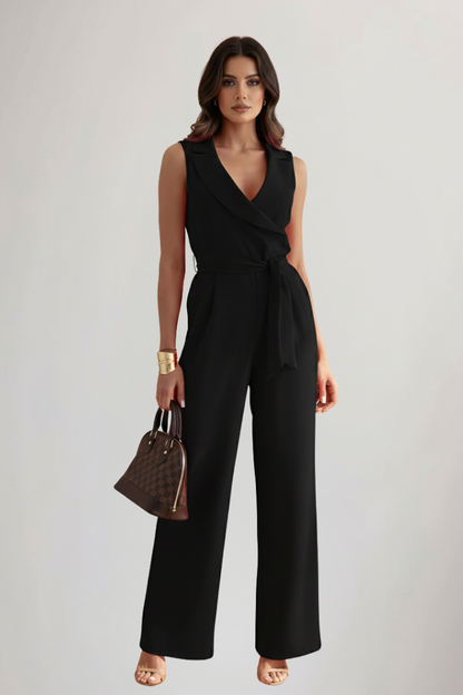 Felicity Women’s Jumpsuit with V-Neck and Waist Belt for Elegant Style 6