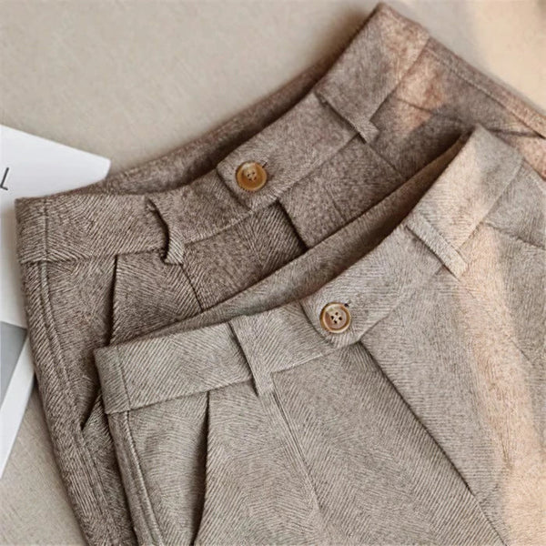 Felix Men’s Trousers with High Waist and Pleated Front Design 0