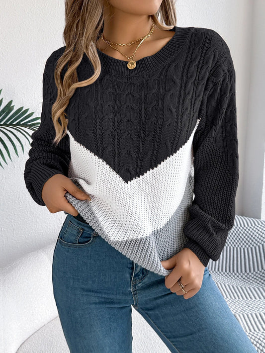 Fiona Women's Pullover Sweater | Chevron Knit, Soft and Versatile 0