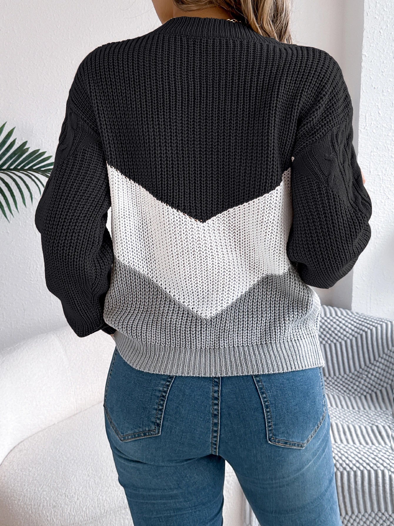 Fiona Women's Pullover Sweater | Chevron Knit, Soft and Versatile 2