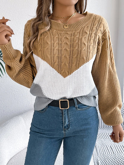 Fiona Women's Pullover Sweater | Chevron Knit, Soft and Versatile 4