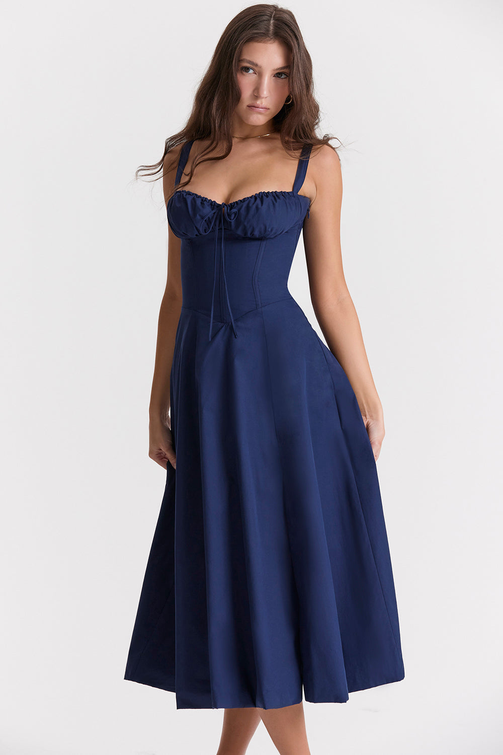 Fiora Women’s Dress with Floral Print, Heart Neckline, and Side Slit 11