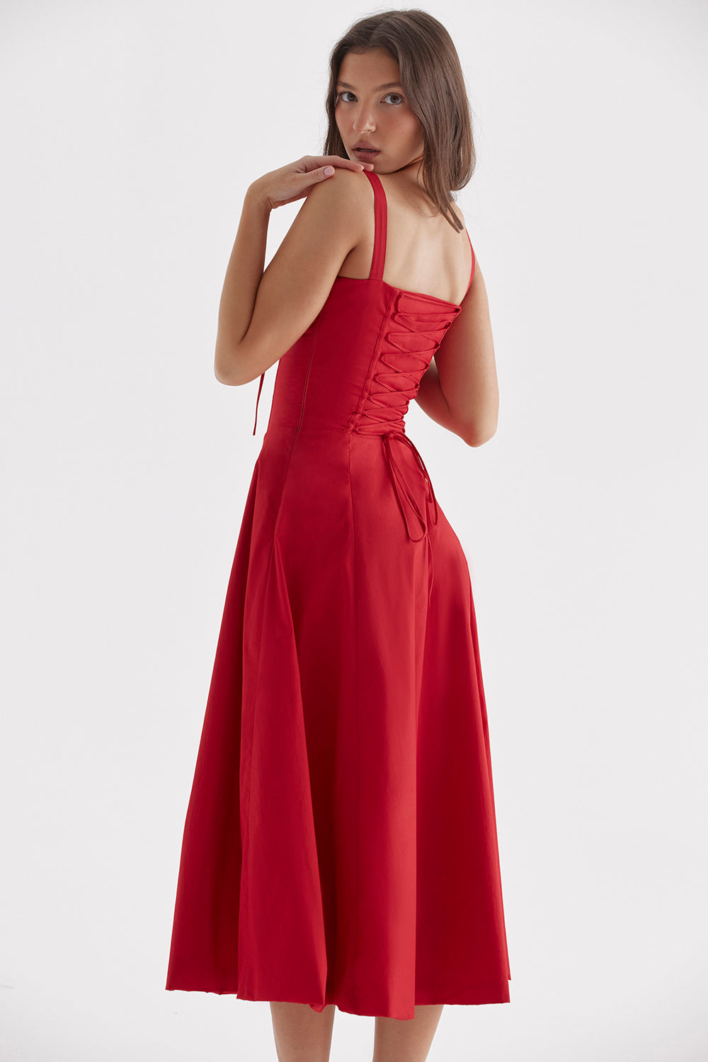 Fiora Women’s Dress with Floral Print, Heart Neckline, and Side Slit 5