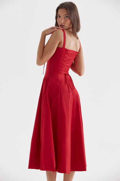 Fiora Women’s Dress with Floral Print, Heart Neckline, and Side Slit 5
