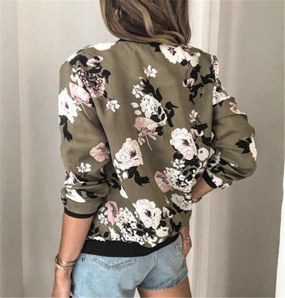 Fiora Women's Floral Bomber Jacket | Lightweight Casual Layer 1