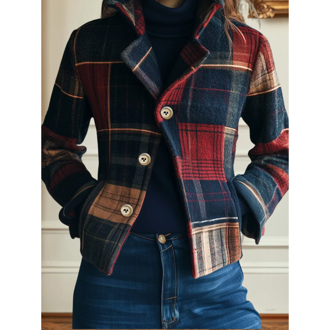 Francesca Women's Plaid Jacket | Tailored Fit, Classic Style 0