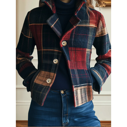 Francesca Women's Plaid Jacket | Tailored Fit, Classic Style 0