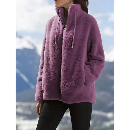 Freya Women's Coat featuring a stylish zip-up design and stand collar, perfect for everyday warmth and fashion. 2
