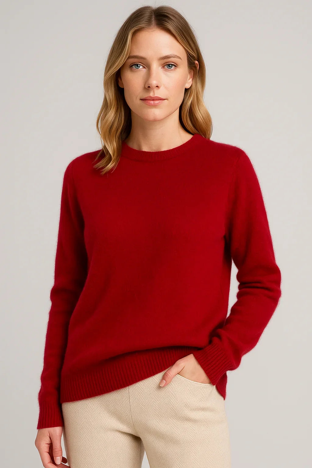 Freya Women’s Sweater featuring a classic crewneck style, designed with elegance and comfort, perfect for casual or formal occasions. 1