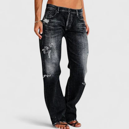 Frieda Women’s Jeans with Vintage Washed Finish and Loose Fit Wide Leg Design 2