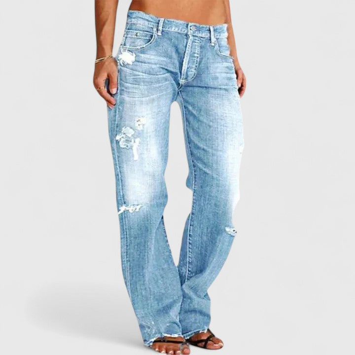Frieda Women’s Jeans with Vintage Washed Finish and Loose Fit Wide Leg Design 4