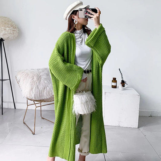 Frieda Women’s Long Cardigan with Open Front and Flowing Cut 0