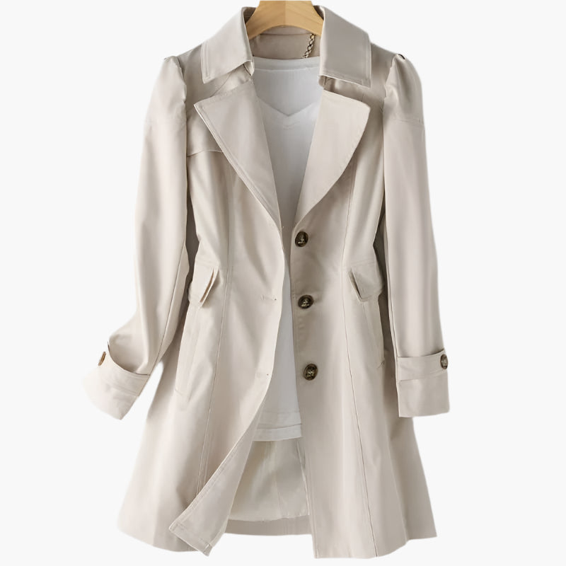 Gala Women’s Trench Coat with Classic Button Placket and Long Cut Design 0