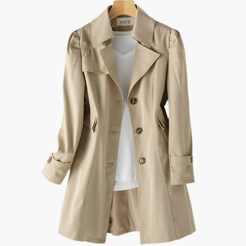Gala Women’s Trench Coat with Classic Button Placket and Long Cut Design 2