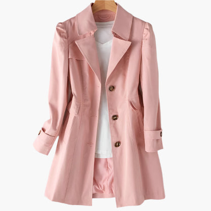 Gala Women’s Trench Coat with Classic Button Placket and Long Cut Design 3