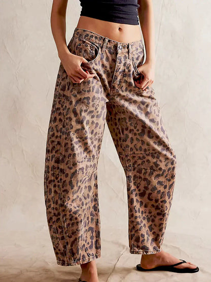 Gala Women’s Wide Leg Jeans with Unique Animal Print Design 1