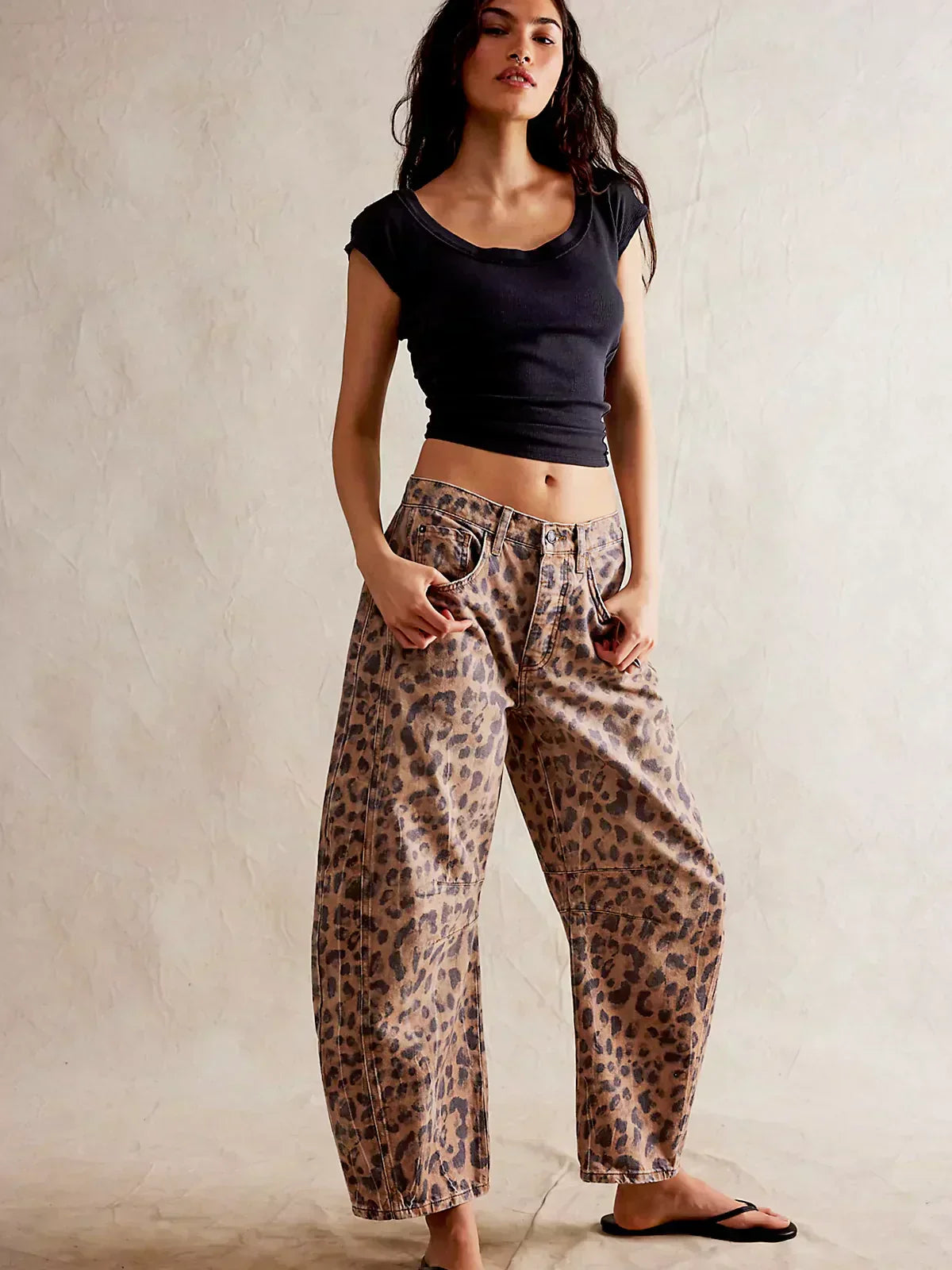 Gala Women’s Wide Leg Jeans with Unique Animal Print Design 5