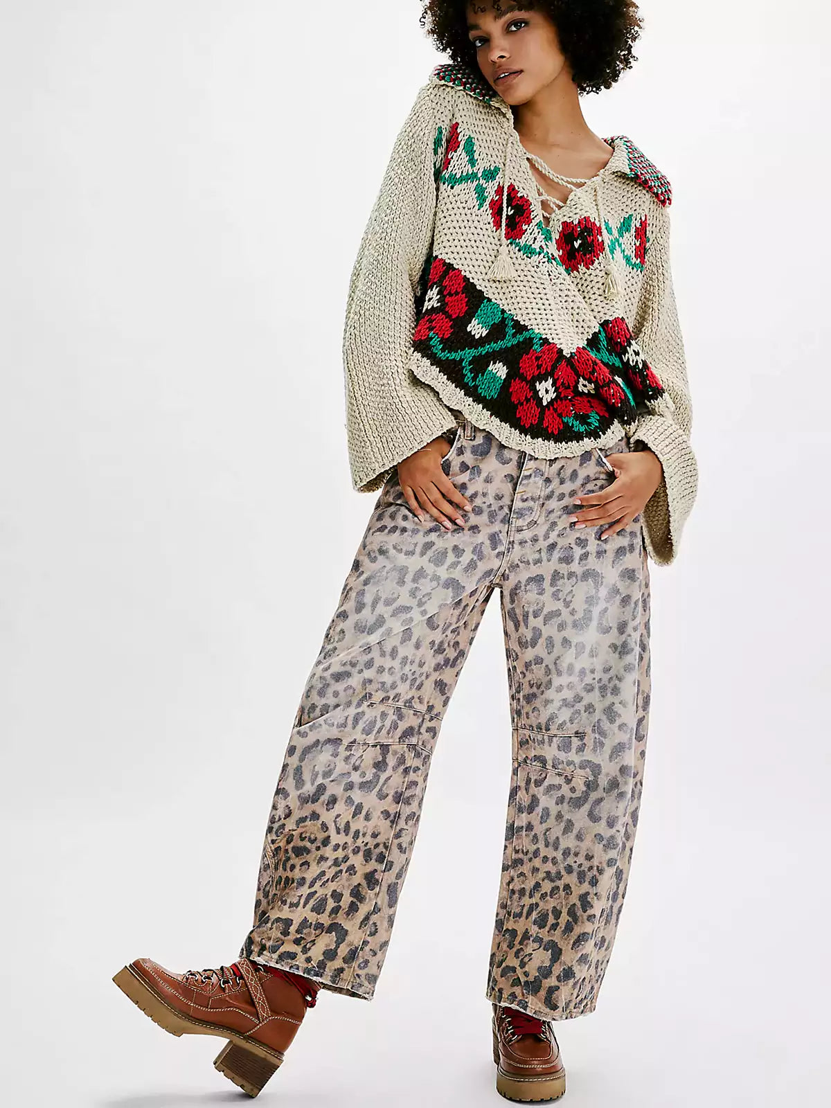 Gala Women’s Wide Leg Jeans with Unique Animal Print Design 7