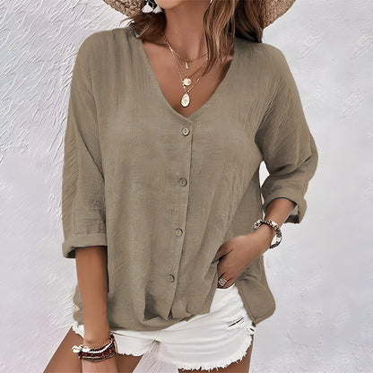 Giana Women’s Blouse with Relaxed Fit and Button-Up Front 6