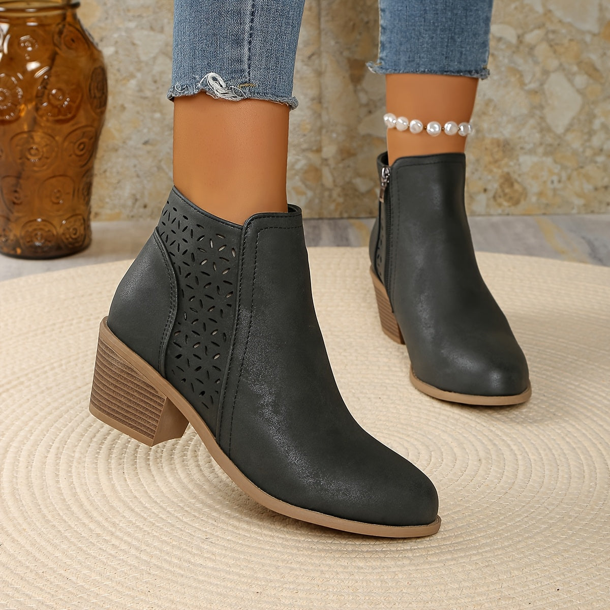 Gina Women’s Ankle Boots with Side Zipper and Slip-On Design 7