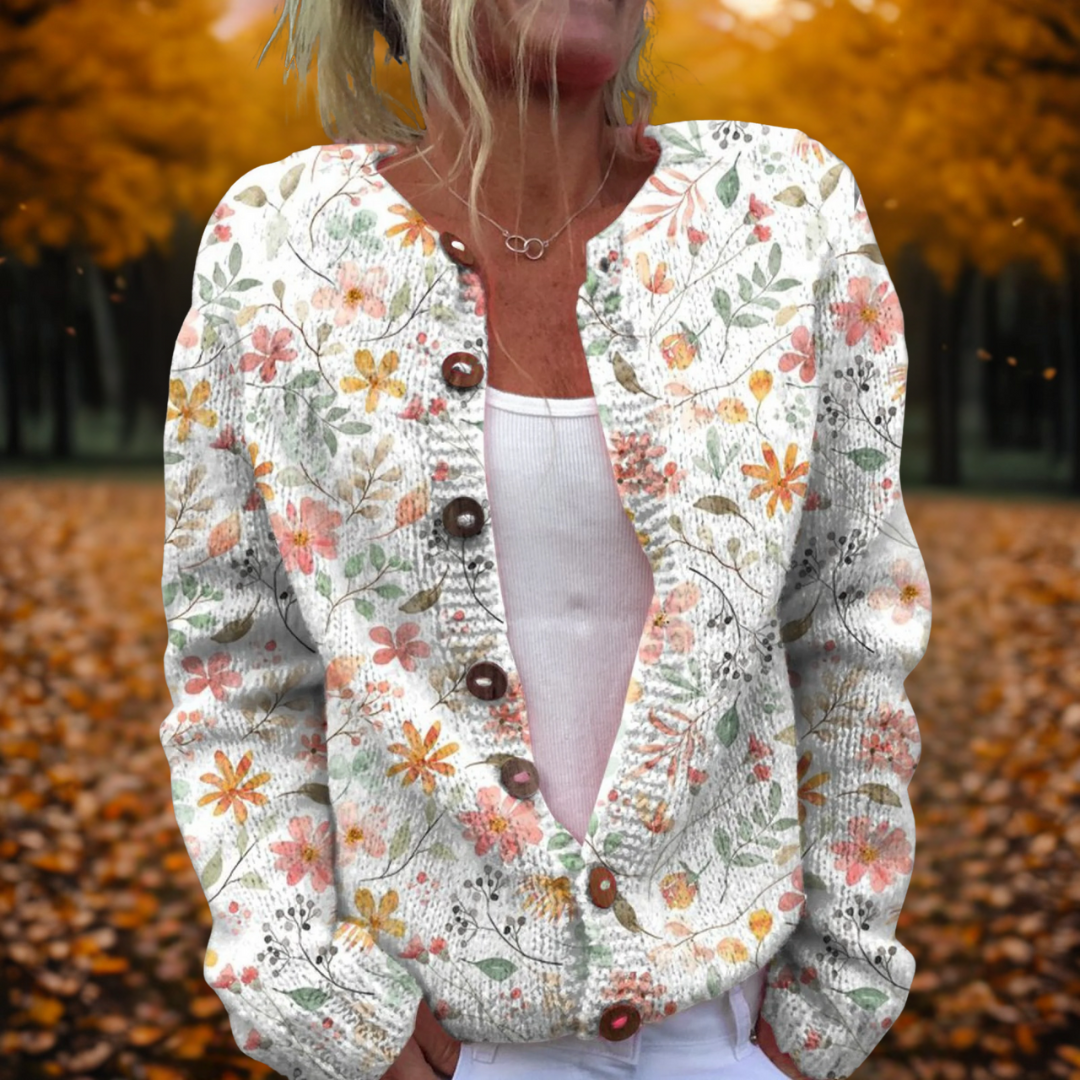 Glenna Women's Cardigan | Floral Print, Soft Knit 0