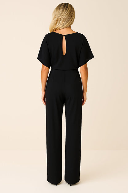Grove Women's Jumpsuit with Tie Belt and Wide-Leg Design 8