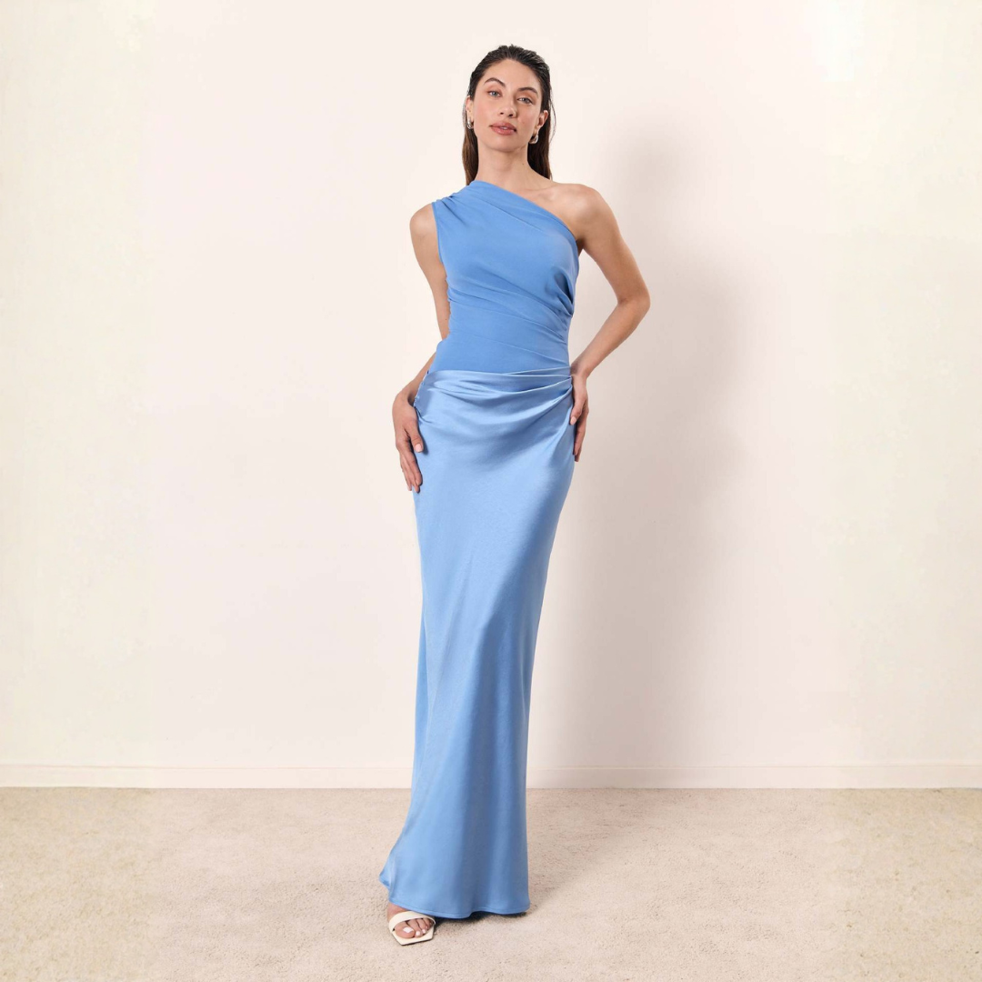 Hanna Women’s Formal Dress with One-Shoulder Asymmetrical Neckline and Flowy Skirt 2