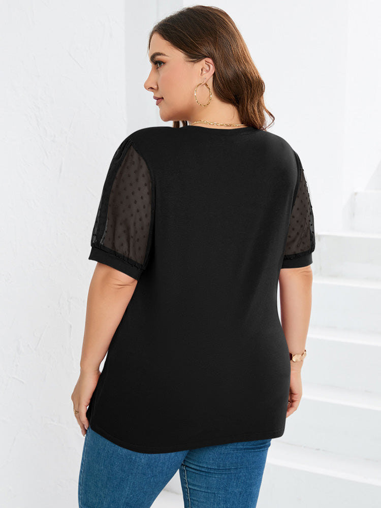 Hanna Women’s V-Neck Top with Puff Sleeves 3